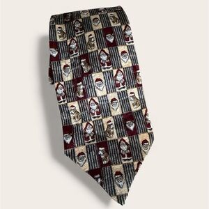 Bostonian Santa Checkered Tie in Red and Cream